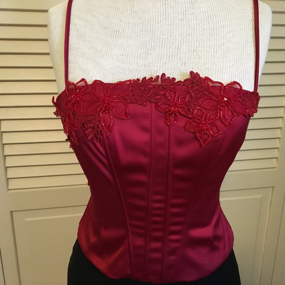 JS Collections, bustier corset, back zip, size 6